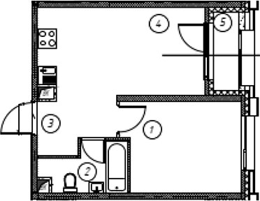 Планировка 37.5 м²