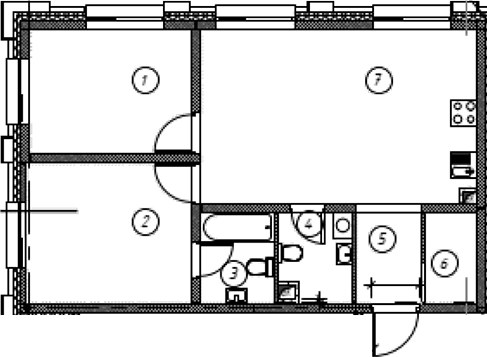 Планировка 62.4 м²