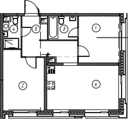 Планировка 58.9 м²