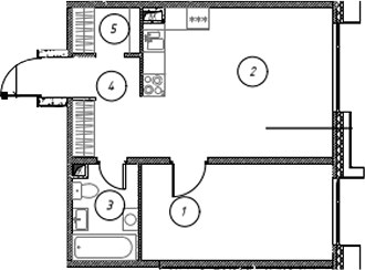 Планировка 47.4 м²
