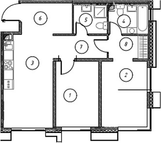 Планировка 63.1 м²