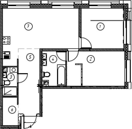 Планировка 67.9 м²