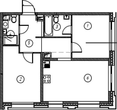Планировка 58.9 м²