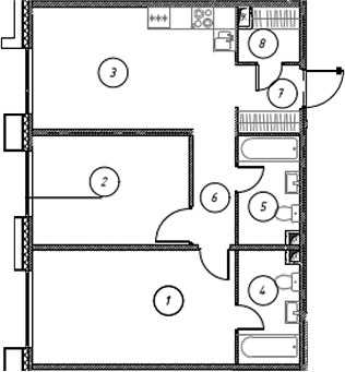 Планировка 68.6 м²