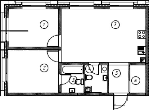 Планировка 62.4 м²